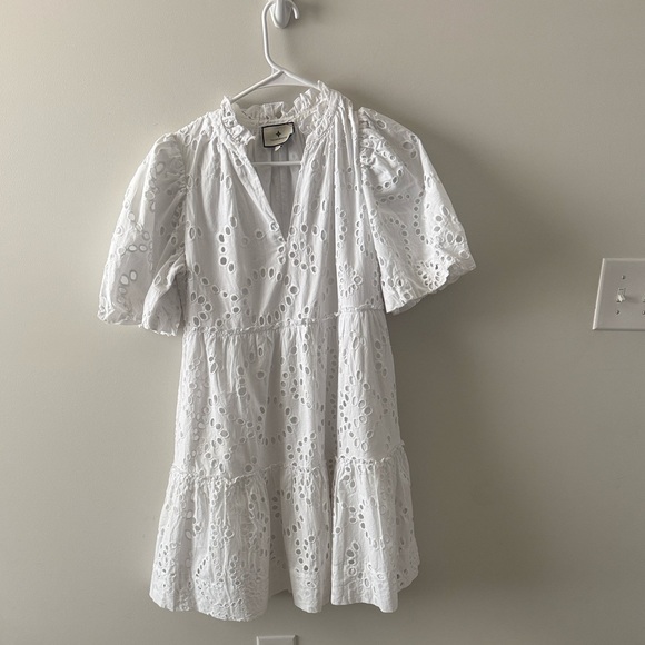 Tuckernuck White Eyelet Puff-Sleeve Midi Dress - Picture 4 of 7